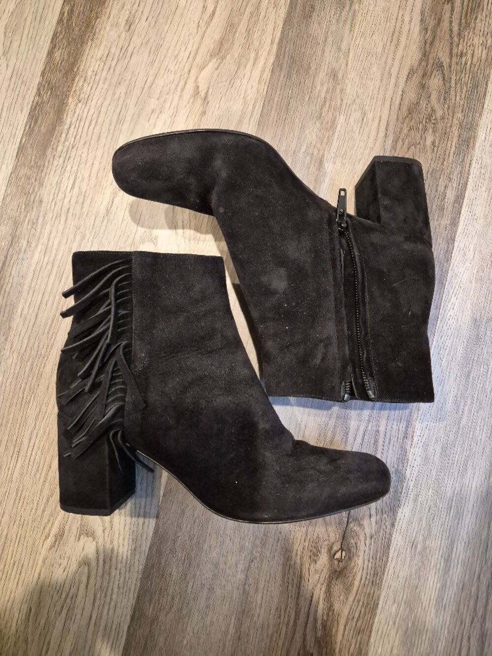 Saint Laurent Fringe Suede Booties